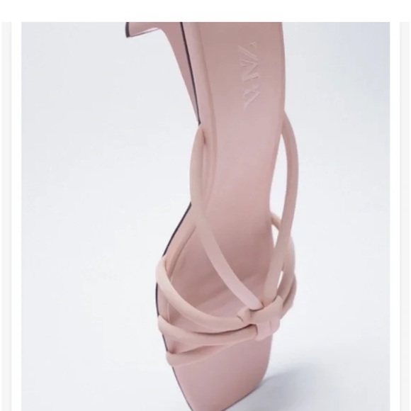 Zara Light Pink Knotted Sandals - Picture 6 of 9